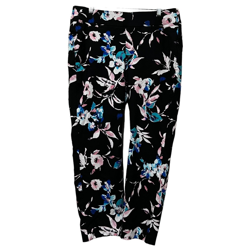 Lane Bryant 16 Allie Skinny Ankle Black Floral Pant B - Picture 2 of 4